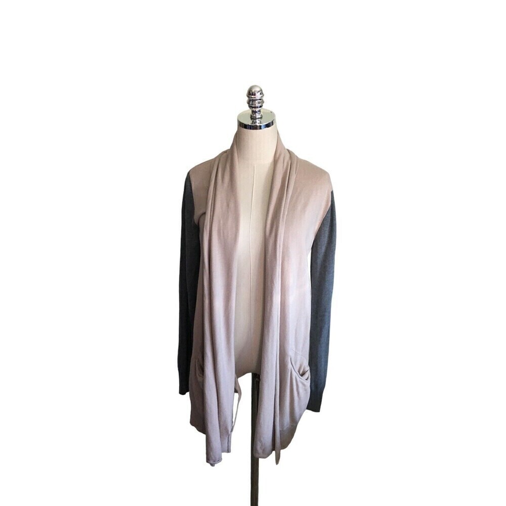 Wilfred Aritzia Cardigan Women's Size Medium Beige Gray Silk Cotton Cashmere